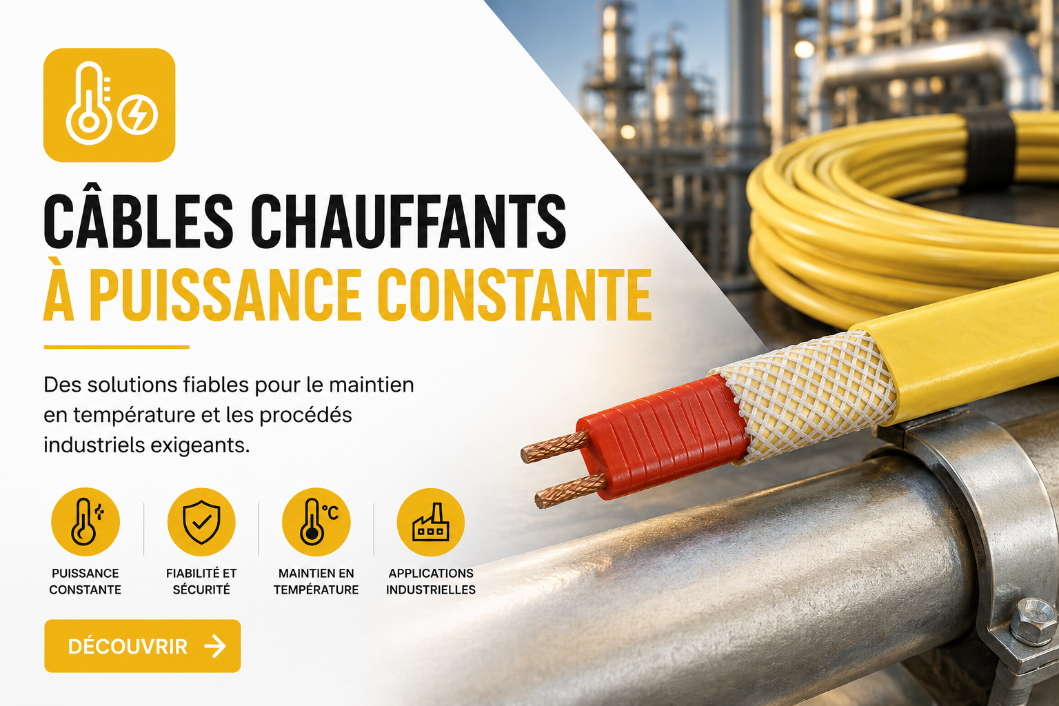 Câbles chauffants à puissance constante